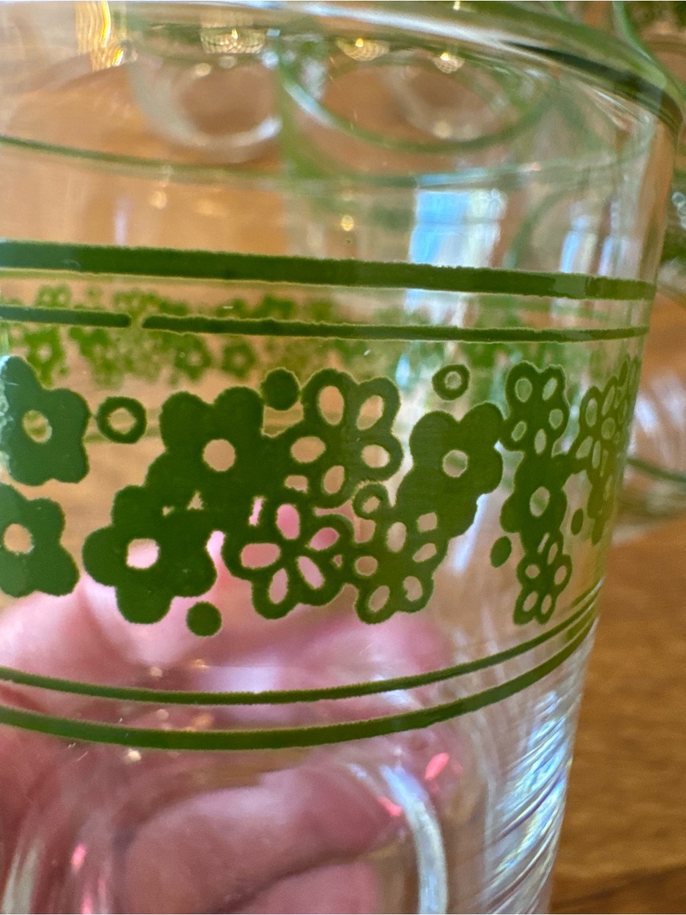 🌼 Vintage Libbey “Crazy Daisy” / Spring Blossom Green Glasses | Set of 8 - Picture 5 of 6